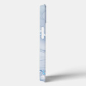 Moderne stenen stoffige blauwe marmer Case-Mate iPhone case (Achterkant / Rechts)