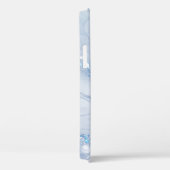Moderne stenen stoffige blauwe marmer Case-Mate iPhone case (Achterkant / Rechts)