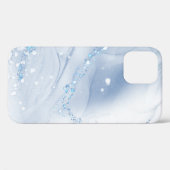 Moderne stenen stoffige blauwe marmer Case-Mate iPhone case (Achterkant (horizontaal))