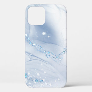 Moderne stenen stoffige blauwe marmer Case-Mate iPhone case