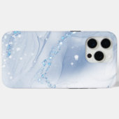 Moderne stenen stoffige blauwe marmer Case-Mate iPhone case (Achterkant (horizontaal))