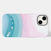 Moderne stenen stoffige blauwe marmer Case-Mate iPhone case (Achterkant (horizontaal))