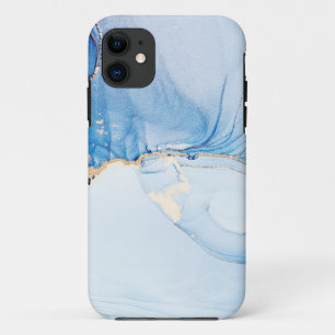 Moderne stenen stoffige blauwe marmer Case-Mate iPhone case