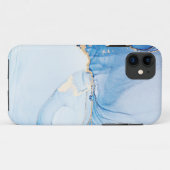 Moderne stenen stoffige blauwe marmer Case-Mate iPhone case (Achterkant (horizontaal))