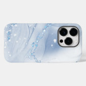 Moderne stenen stoffige blauwe marmer Case-Mate iPhone case (Achterkant (horizontaal))