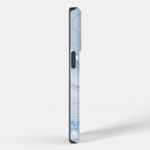 Moderne stenen stoffige blauwe marmer Case-Mate iPhone case (Achterkant / Rechts)