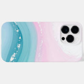 Moderne stenen stoffige blauwe marmer Case-Mate iPhone case (Achterkant (horizontaal))
