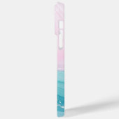 Moderne stenen stoffige blauwe marmer Case-Mate iPhone case (Achterkant / Links)