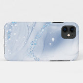 Moderne stenen stoffige blauwe marmer Case-Mate iPhone case (Achterkant (horizontaal))