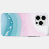 Moderne stenen stoffige blauwe marmer Case-Mate iPhone case (Achterkant (horizontaal))