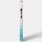 Moderne stenen stoffige blauwe marmer Case-Mate iPhone case (Achterkant / Links)