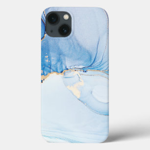 Moderne stenen stoffige blauwe marmer Case-Mate iPhone case