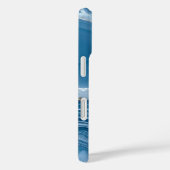 Moderne stenen stoffige blauwe marmer Case-Mate iPhone case (Achterkant / Rechts)