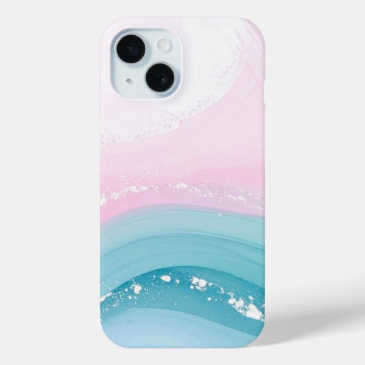 Moderne stenen stoffige blauwe marmer Case-Mate iPhone case (Achterkant)
