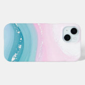Moderne stenen stoffige blauwe marmer Case-Mate iPhone case (Achterkant (horizontaal))