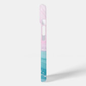 Moderne stenen stoffige blauwe marmer Case-Mate iPhone case (Achterkant / Links)