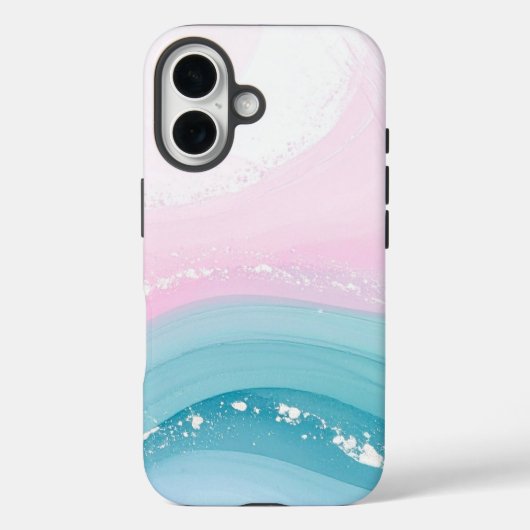 Moderne stenen stoffige blauwe marmer Case-Mate iPhone case (Achterkant)