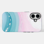 Moderne stenen stoffige blauwe marmer Case-Mate iPhone case (Achterkant (horizontaal))