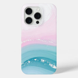 Moderne stenen stoffige blauwe marmer iPhone 15 pro case