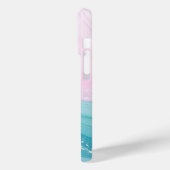 Moderne stenen stoffige blauwe marmer Case-Mate iPhone case (Achterkant / Links)