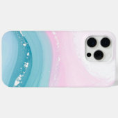 Moderne stenen stoffige blauwe marmer Case-Mate iPhone case (Achterkant (horizontaal))