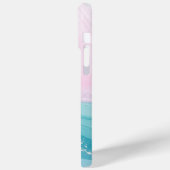 Moderne stenen stoffige blauwe marmer Case-Mate iPhone case (Achterkant / Links)