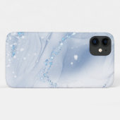Moderne stenen stoffige blauwe marmer Case-Mate iPhone case (Achterkant (horizontaal))