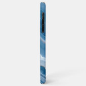 Moderne stenen stoffige blauwe marmer Case-Mate iPhone case (Achterkant/links)