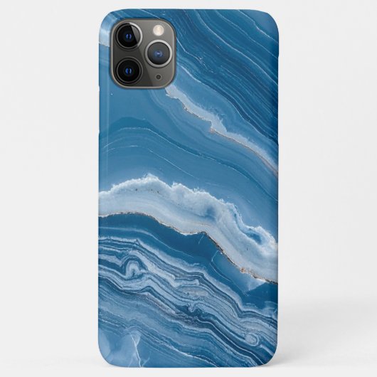 Moderne stenen stoffige blauwe marmer Case-Mate iPhone case (Achterkant)