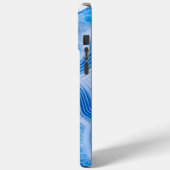 Moderne stenen stoffige blauwe marmer Case-Mate iPhone case (Achterkant / Links)