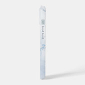 Moderne stenen stoffige blauwe marmer iPhone 15 case (Linkerkant)