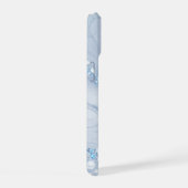Moderne stenen stoffige blauwe marmer iPhone 15 case (Rechterkant)