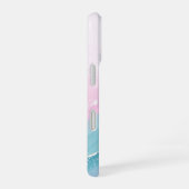 Moderne stenen stoffige blauwe marmer iPhone 16 hoesje (Rechterkant)