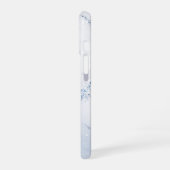 Moderne stenen stoffige blauwe marmer iPhone 16 hoesje (Linkerkant)
