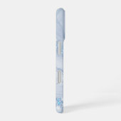 Moderne stenen stoffige blauwe marmer iPhone 16 hoesje (Rechterkant)