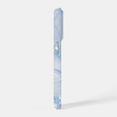 Moderne stenen stoffige blauwe marmer iPhone hoesje (Rechterkant)