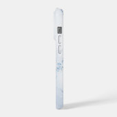 Moderne stenen stoffige blauwe marmer iPhone hoesje (Linkerkant)