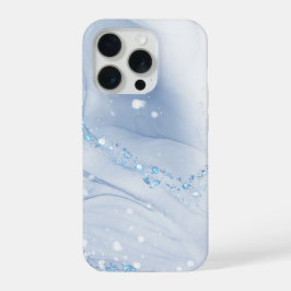 Moderne stenen stoffige blauwe marmer iPhone 15 pro case