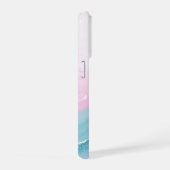 Moderne stenen stoffige blauwe marmer iPhone hoesje (Rechterkant)