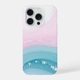 Moderne stenen stoffige blauwe marmer iPhone 15 pro case