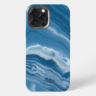 Moderne stenen stoffige blauwe marmer iPhone 13 pro max hoesje