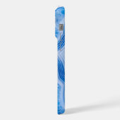 Moderne stenen stoffige blauwe marmer iPhone hoesje (Linkerkant)