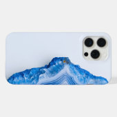 Moderne stenen stoffige blauwe marmer iPhone hoesje (Achterkant horizontaal)