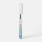 Moderne stenen stoffige blauwe marmer iPhone hoesje (Rechterkant)