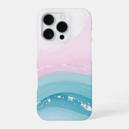 Moderne stenen stoffige blauwe marmer iPhone 16 pro hoesje