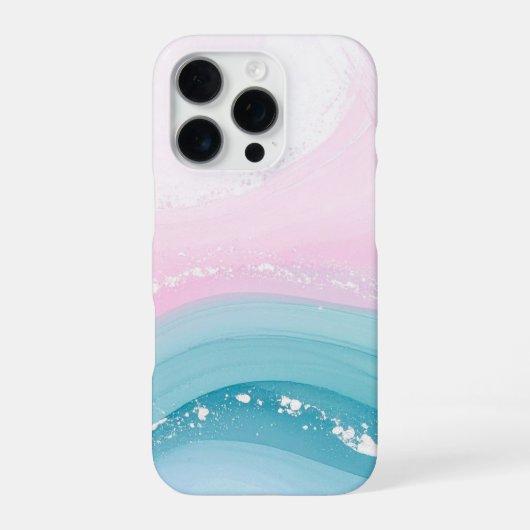 Moderne stenen stoffige blauwe marmer iPhone hoesje (Achterkant)