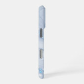 Moderne stenen stoffige blauwe marmer iPhone hoesje (Rechterkant)