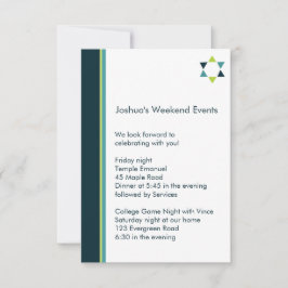Moderne ster Bar Mitzvah-insteekkaart Kaart