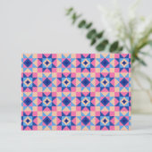 Moderne Ster Blok Quilt Bedankkaart (Staand voorkant)
