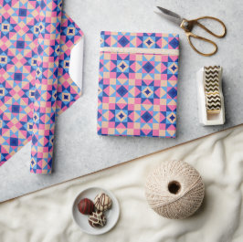 Moderne Ster Blok Quilt Cadeaupapier